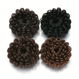 12 pics of Set of Four Hair Bun Makers in Black and Brown